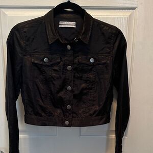 Urban Outfitters Black Satin Cropped Jacket Size XS
